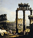 BELLOTTO BERNARDO (1721-1780) - Capriccio con Colosseo. (1746). Parma, Galleria Nazionale.